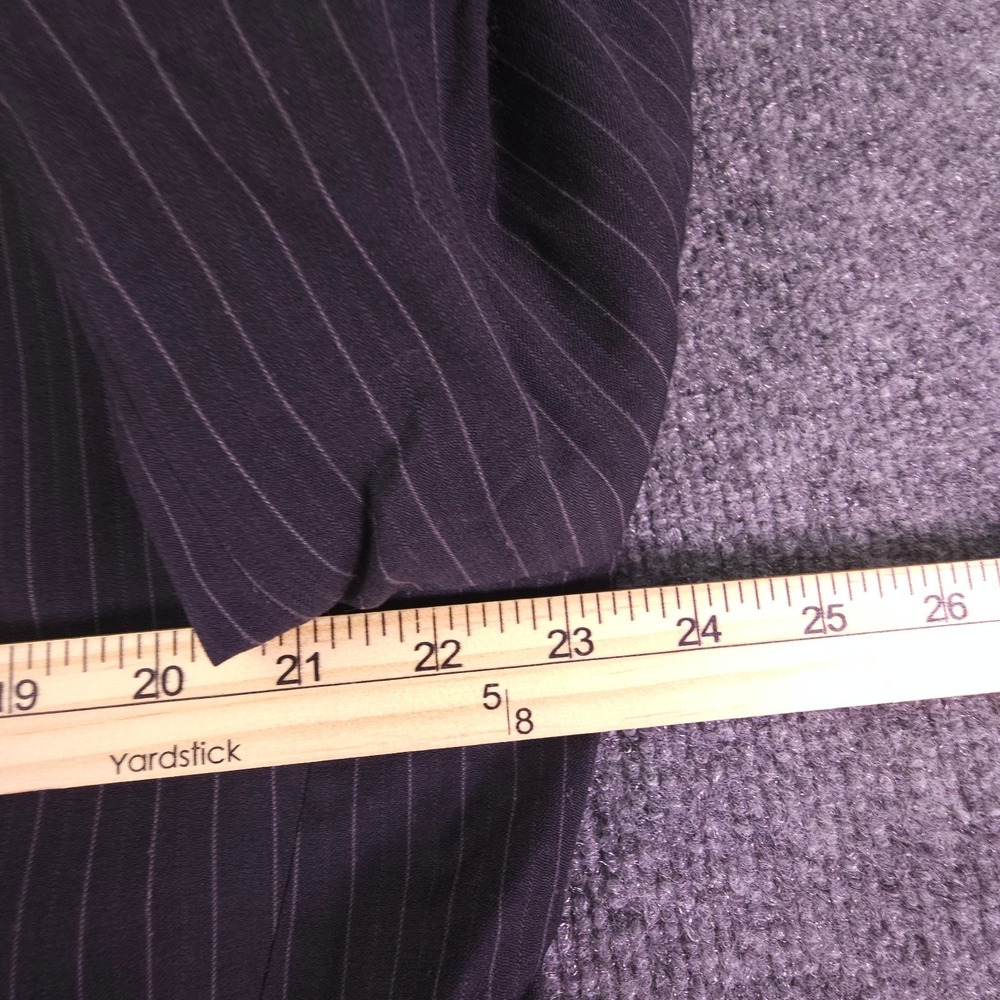 Alfani Suit Mens 42L Charcoal Pinstripe 3 Button 100% Wool Pants 35x33 Pleated - Picture 4 of 16